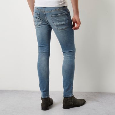 Blue Danny ripped knee super skinny jeans